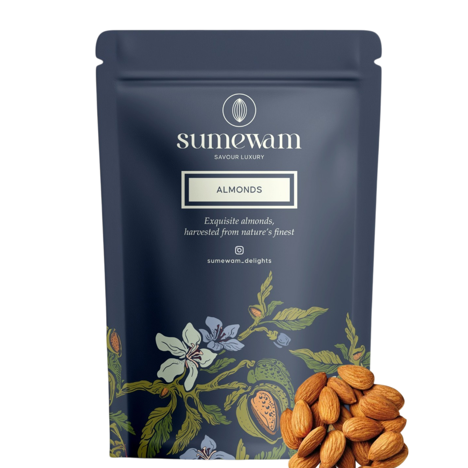 Sumewam premium California almonds front pack