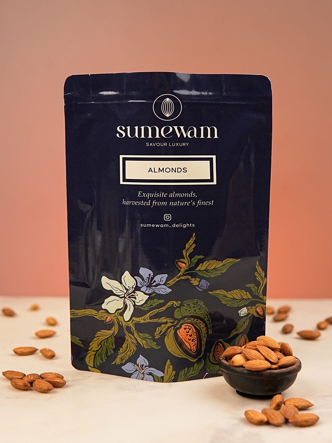 No old stock dry fruits by Sumewam, packed and dated fresh