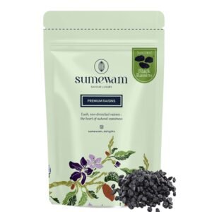 Sumewam sun dried black raisins front pack, premium raisins